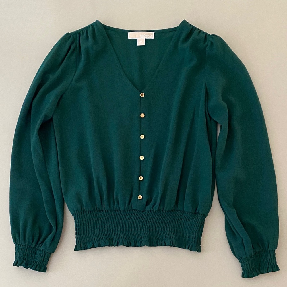 Michael Kors Dark Green Blouse